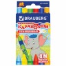 Восковые карандаши утолщенные Brauberg 18 цветов 222967