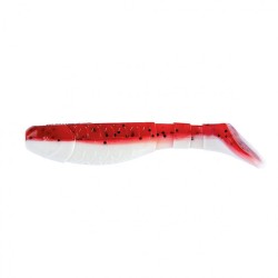 Виброхвост Helios Chubby 3,55"/9 см, цвет Red & White 5 шт HS-4-003