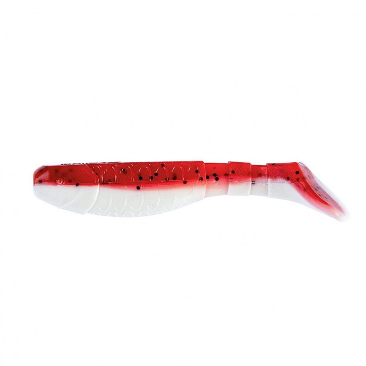 Виброхвост Helios Chubby 3,55"/9 см, цвет Red & White 5 шт HS-4-003