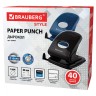 Дырокол металлический Brauberg "Style", до 40 л, ассорти (синий/черный), 220947