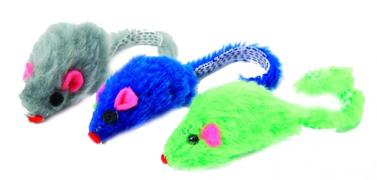 Игрушка для кошки Каскад Мышь 5 см (3 шт)