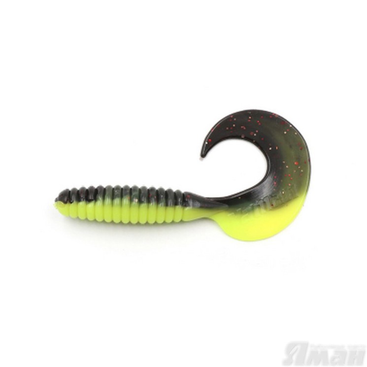 Твистер Yaman Spiral, 5", цвет 32 - Black Red Flake Y-S5-32