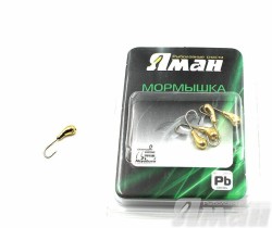Мормышка Яман уралка с отв., цвет Gold Plated, d 5 (5 шт.) Я-МР94