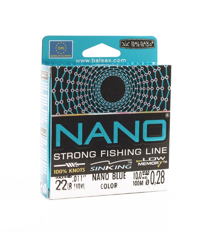 Леска Balsax Nano Blue Box 100м 0,28 (10,0кг)