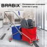 Тележка уборочная Brabix, 2 съемных ведра 25 л, механич. отжим, металлический каркас, 601499