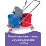 Тележка уборочная Brabix, 2 съемных ведра 25 л, механич. отжим, металлический каркас, 601499