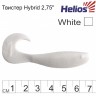 Твистер Helios Hybrid 2,75"/7,0 см, цвет White 7 шт HS-13-001