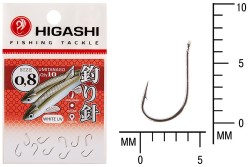 Крючок Higashi Umitanago ringed №0,8 White UV (10 шт)