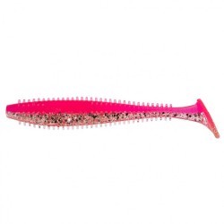 Виброхвост Helios Shaggy 5,12"/13 см, цвет Silver Sparkles & Pink 5 шт HS-18-035