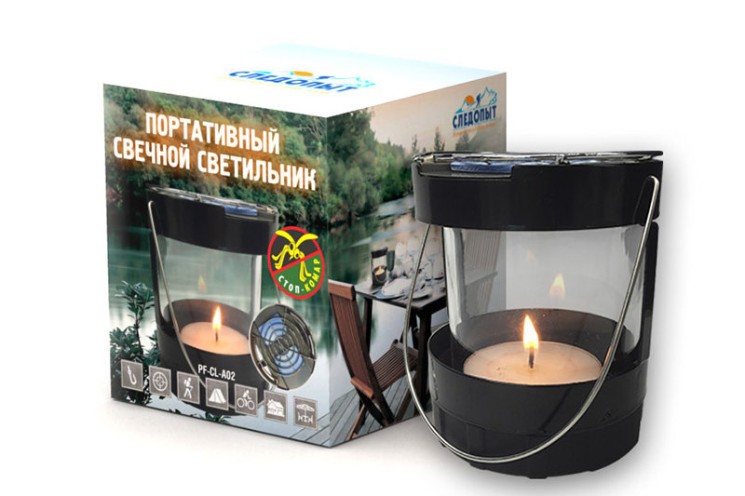 Светильник свечной портативный Следопыт большой с фумигатором PF-CL-A02