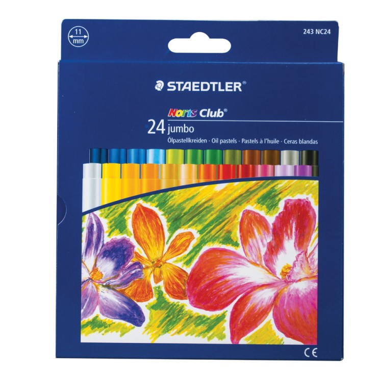 Пастель масляная художественная Staedtler Noris club Jumbo 24 цвета круглое сечение 243 NC24