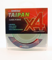 Леска плетеная Siweida Taipan Classic PE Braid X4 135м 0,10мм (4,05кг) светло-зеленая