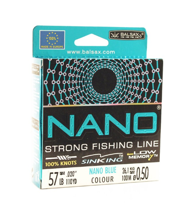 Леска Balsax Nano Blue Box 100м 0,5 (26,1кг)