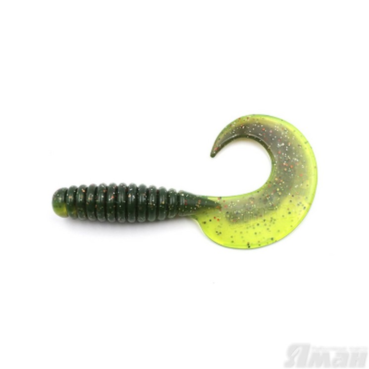 Твистер Yaman Spiral, 6", цвет 15 - Violet Lime, 4 шт Y-S6-15