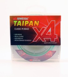 Леска плетеная Siweida Taipan Classic PE Braid X4 135м 0,23мм (13,60кг) светло-зеленая