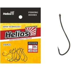 Крючок Ryusen с удлиненным и особым образом изогнутым цевьем, цвет BC (10шт) Helios