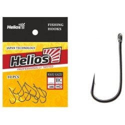 Крючок Maru kaizu с удлиненным цевьем, ушко с кольцом, цвет BC (10шт) Helios