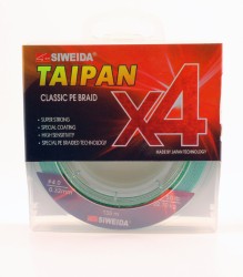 Леска плетеная Siweida Taipan Classic PE Braid X4 135м 0,32мм (22,70кг) светло-зеленая