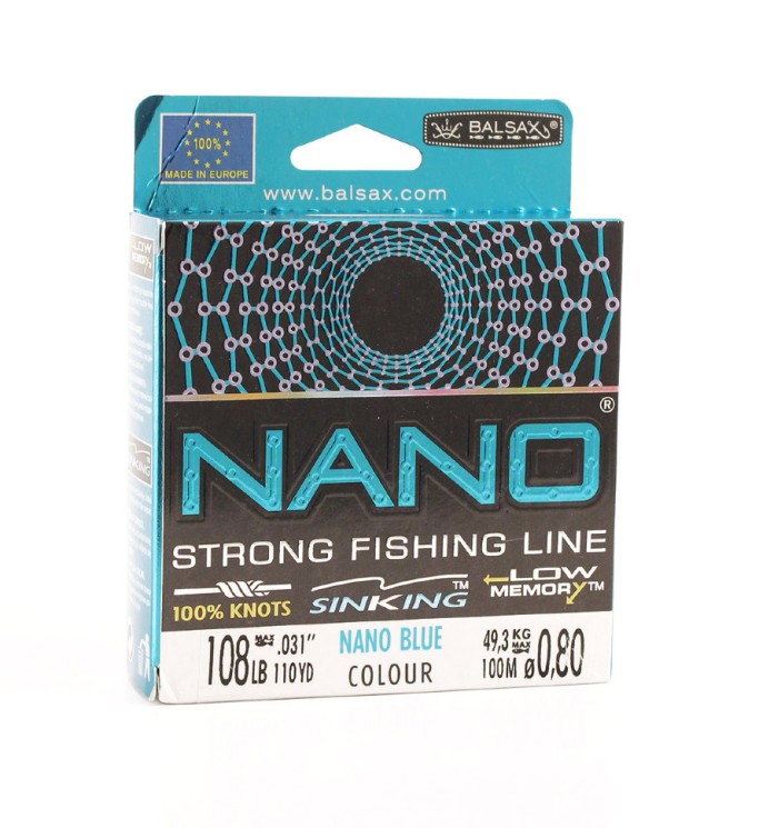 Леска Balsax Nano Blue Box 100м 0,8 (49,3кг)