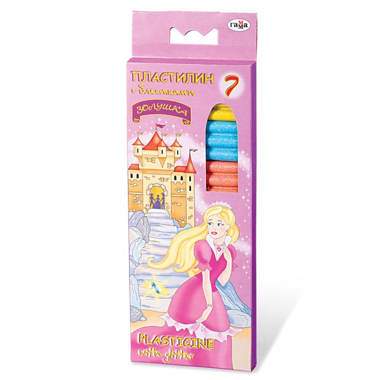 Пластилин классический Гамма Золушка 7 цветов 125 г со стеком 280033