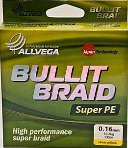 Рыболовная леска ALLVEGA Bullit Braid 135м 0,16 мм 10.2 кг BB135GR16