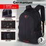 Рюкзак GERMANIUM UPGRADE универс., 3 отделения, USB-порт, "UP-3", черный, 47х33х21 см, 271667