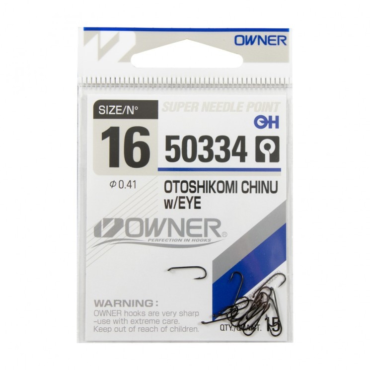 Крючок Owner Otoshikomi Chinu w/eye №16 (15 шт)