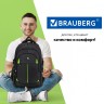Рюкзак Brauberg Titanium черный, салатовые вставки, 45х28х18см, 270766