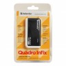 Хаб Defender QUADRO INFIX, USB 2.0, 4 порта, порт для питания, 83504, 511117