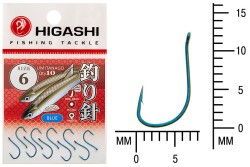 Крючок Higashi Umitanago ringed №6 Blue (10 шт)