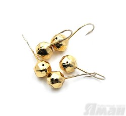 Мормышка Яман шар с отв., цвет Gold Plated, d 5, гран. (5 шт.) Я-МР109