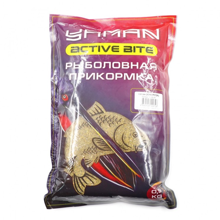 Прикормка Yaman Active Bite Сазан (кукуруза), цв. жёлтый, 900 г Y-AB-05