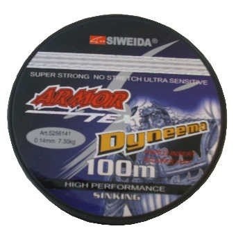 Леска плетеная Siweida  Armor Dyneema 0,10 100м (5,50кг, серая)