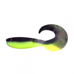 Твистер Yaman PRO Mermaid Tail, р.3 inch, цв. 32 - Black Red Flake/Chartreuse, 10 шт  YP-MT3-32