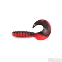 Твистер Yaman Spiral, 6", цвет 33 - Black Red Flake Y-S6-33