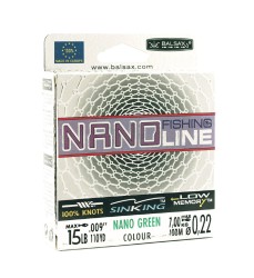 Леска Balsax Nano Fishing Green Box 100м 0,22 (7,0кг)
