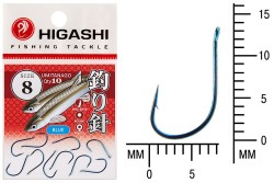 Крючок Higashi Umitanago ringed №8 Blue (10 шт)