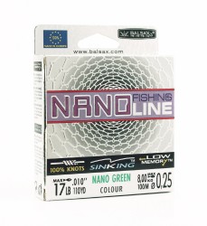 Леска Balsax Nano Fishing Green Box 100м 0,25 (8,0кг)