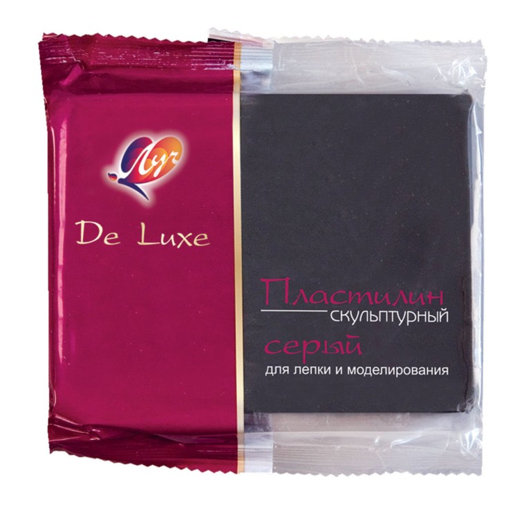 Пластилин скульптурный Луч Люкс серый 300 г твердый 23С1483-08