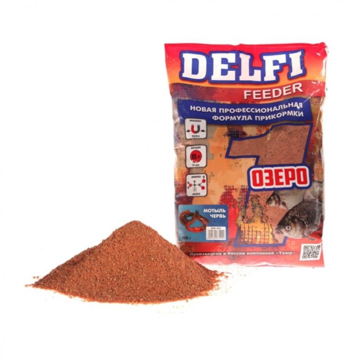 Прикормка Delfi Feeder Озеро 800г Мотыль/Червь DFG-353