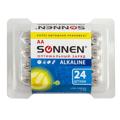 Батарейки алкалиновые  Sonnen Alkaline LR6 (АА) 24 шт 455095