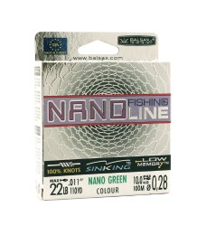 Леска Balsax Nano Fishing Green Box 100м 0,28 (10,0кг)