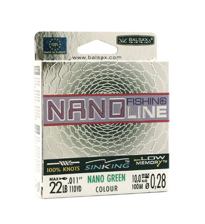 Леска Balsax Nano Fishing Green Box 100м 0,28 (10,0кг)