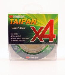 Леска плетеная Siweida Taipan Feeder Braid X4 135м 0,12мм (4,50кг) темно-зеленая