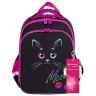 Ранец Brauberg Quadro, 3 отделения, с брелоком, Black cat, 37х28х18 см, 271358
