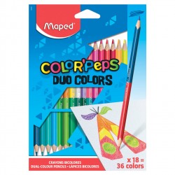 Карандаши цветные трехгранные двусторонние Maped Color'Peps 36 цветов 18 шт 829601