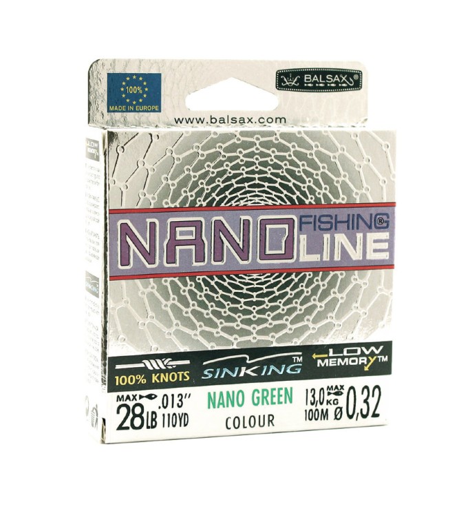 Леска Balsax Nano Fishing Green Box 100м 0,32 (13,0кг)