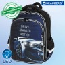 Ранец Brauberg Quadro, 3 отделения, с брелоком, Sport car, LED-ЛАМПОЧКИ, 37х28х18 см, 271359