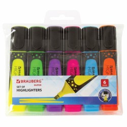 Набор текстовыделителей Brauberg Super линия 1-5 мм 6 цветов 151747