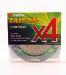 Леска плетеная Siweida Taipan Feeder Braid X4 135м 0,18мм (9,91кг) темно-зеленая